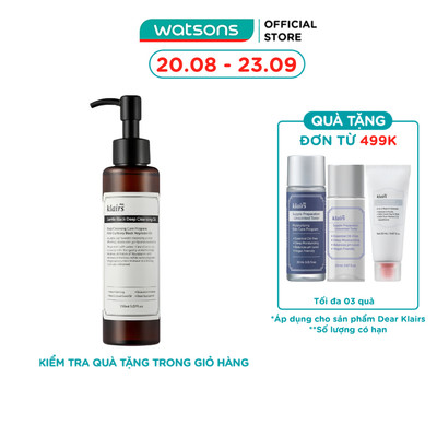 Dầu Tẩy Trang Dear Klairs Làm Sạch Và Dưỡng Ẩm Gentle Black Deep 150ml
