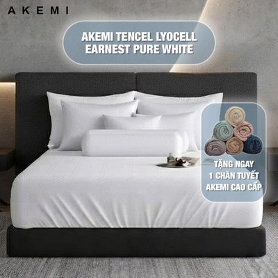 Bộ Ga Gối TENCEL™ Lyocell AKEMI Earnest 1200TC – Bộ 5 món(Super Single/Queen/King