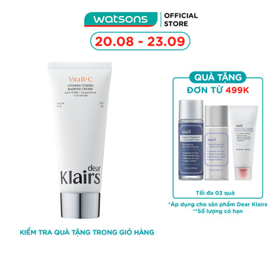 Kem Dưỡng Dear Klairs Vitamin Toning Barrier Cream 60g