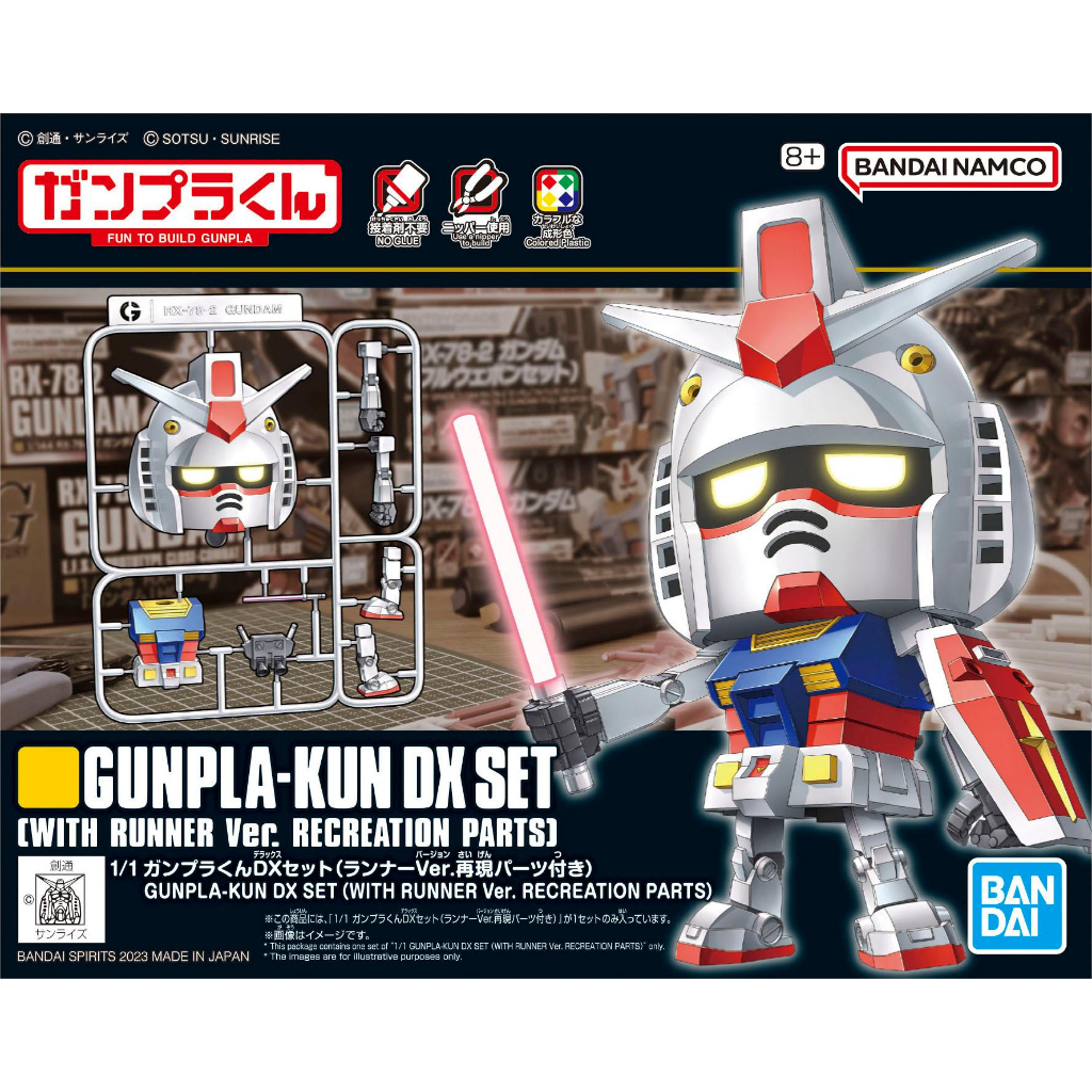 Mô hình lắp ráp Gundam Bandai 1/1 GUNPLA-KUN DX SET (WITH RUNNER Ver. RECREATION PARTS)