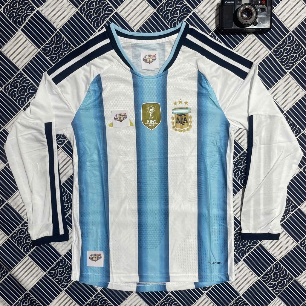 Áo bóng đá dài tay player đội tuyển ARGENTINA SÂN NHÀ - VẢI THÁI CAO CẤP
