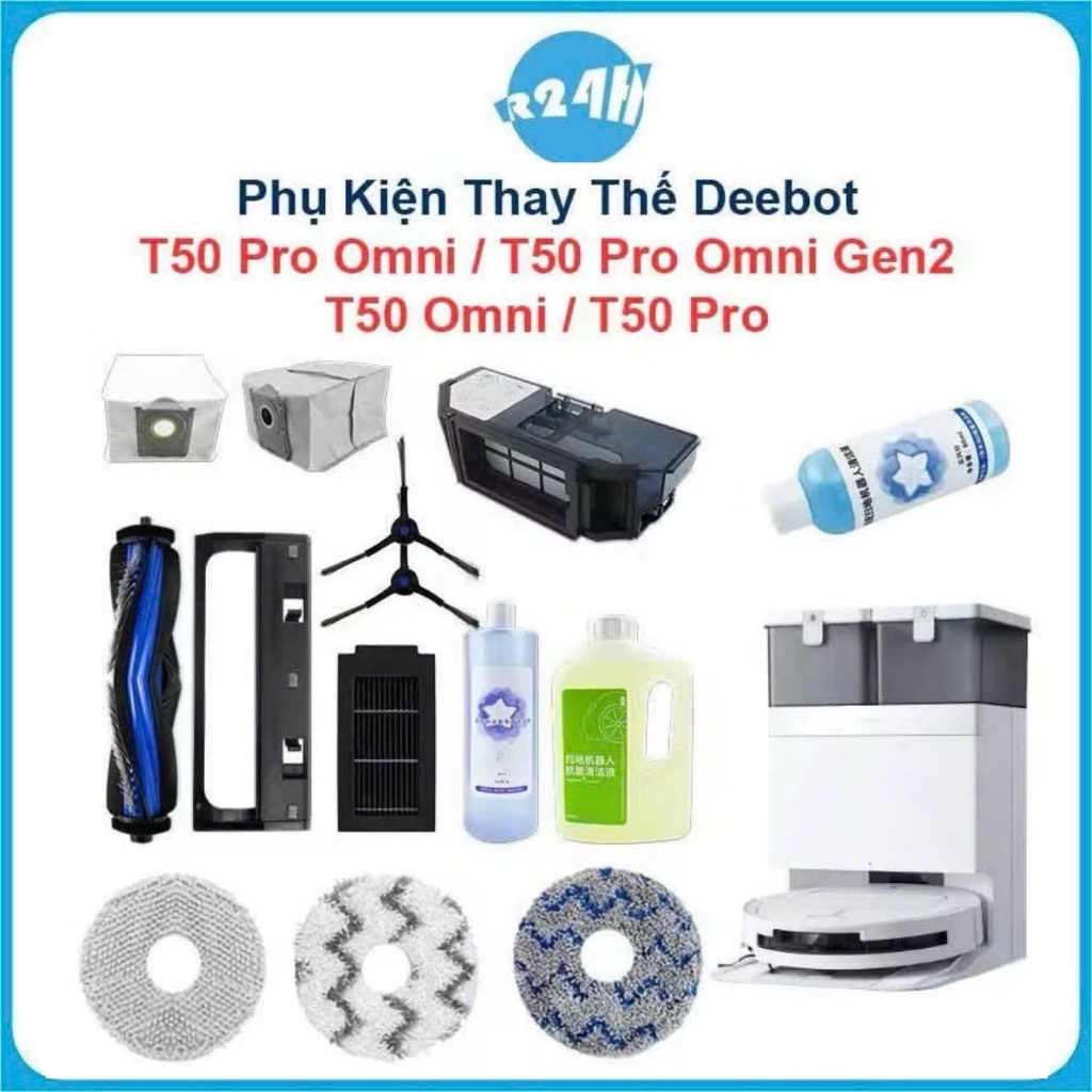 Phụ Kiện Thay Thế Robot Deebot T50 Omni/ T50 Pro/ T50 Pro Omni/ T50 Pro Omni Gen2/ Chổi lăn, Chổi cạ