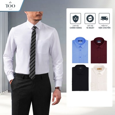 Áo Sơ Mi Nam Dài Tay Trơn Màu Vạt Bầu Vải Bamboo Dáng Slimfit Công Sở Mặc Đi Làm Lịch Sự TQQ M91CS