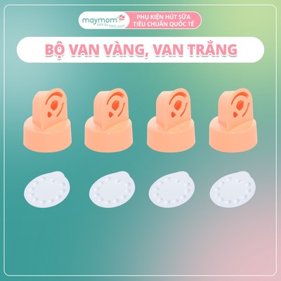 Bộ Van Trắng Van Vàng Maymom Dùng Cho Máy Hút Sữa Medela Pump, Harmony, Swing, Mini Electric, Symphony
