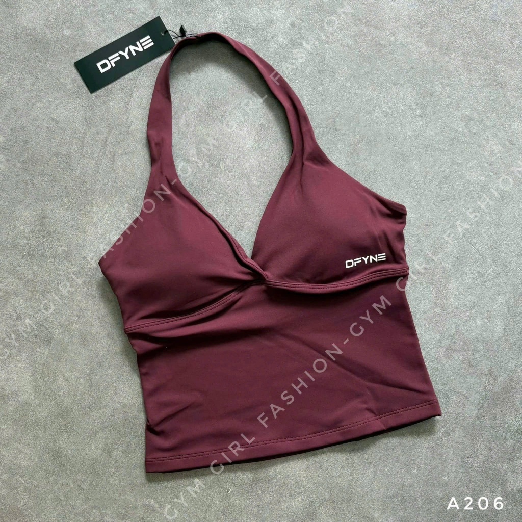 DFYNE A206 V-Neck Halter Top Áo Bra Quai Yếm Mềm Mịn Cho Yoga Gym G-Fashion