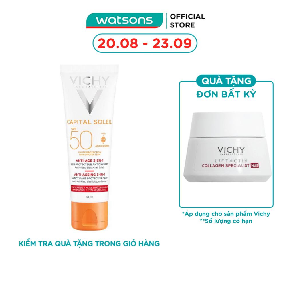 Kem Chống Nắng Vichy Chống Lão Hóa Ideal Soleil Anti Age 50ml
