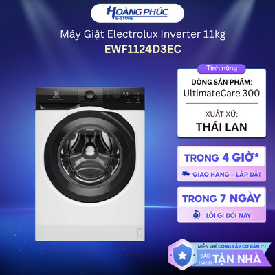 Máy Giặt Cửa Ngang Electrolux 11kg Ultimatecare 300 Trắng EWF1124D3EC {Toàn Quốc}