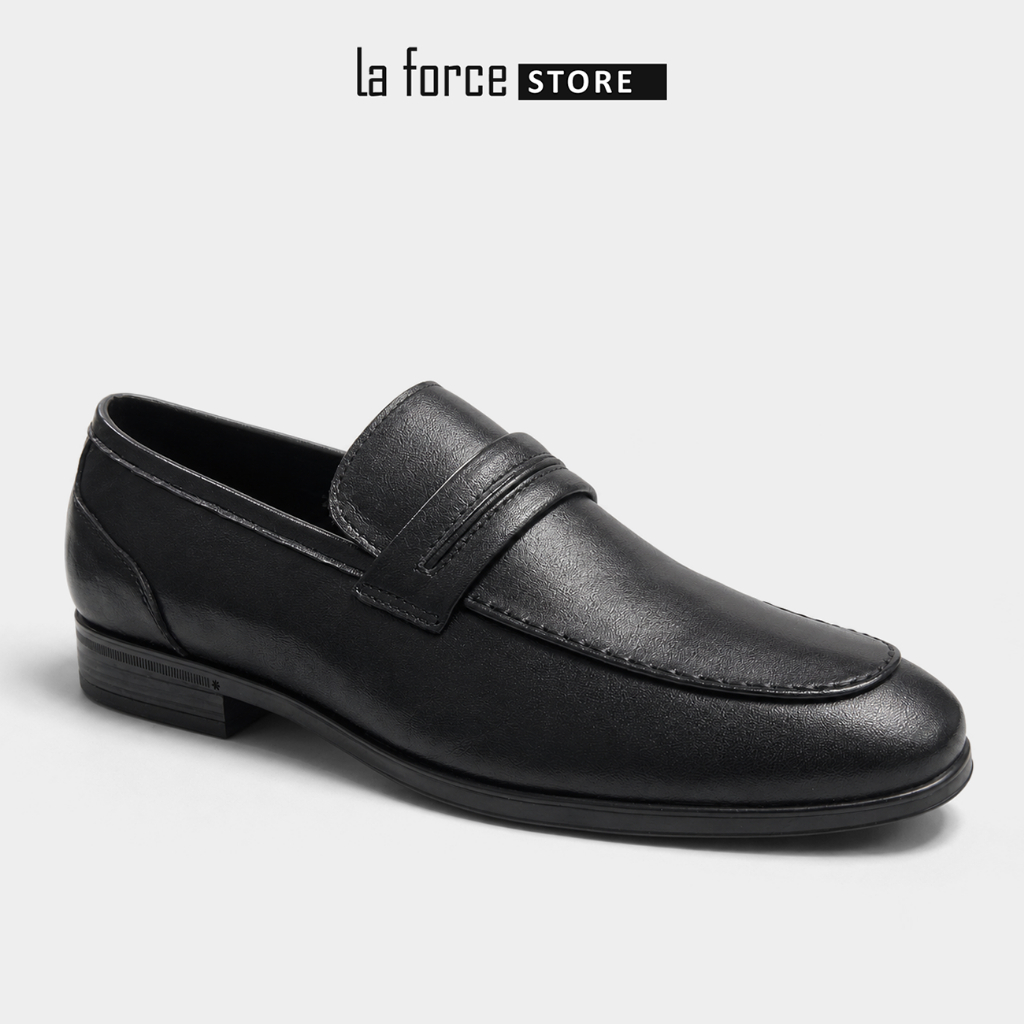 Giày Lười Nam LaForce GNLA238-F1-02-D Da Bò, Giày Penny Loafer Đen Thanh Lịch, Đế Cao Su Chống Trơn