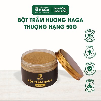 Bột trầm hương HAGA THƯỢNG HẠNG, Mùi hương trầm thượng phẩm,Xông nhà vạn khí hanh thông-30gr/50g