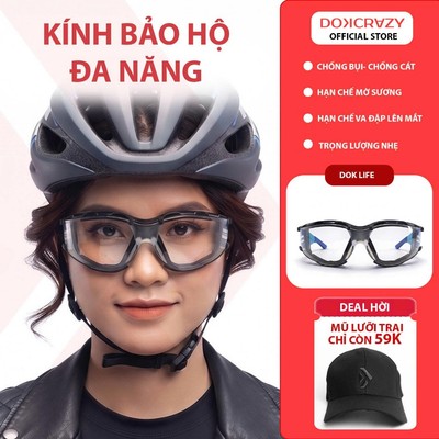 Kính chống bụi thời trang DOKCRAZY UNI, bảo hộ lao động, chống mờ hơi, chống UV400, gió, Kính đi xe đạp xe máy, Unisex
