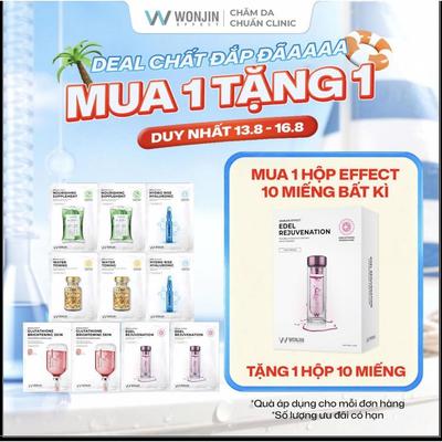 [MUA 1 HỘP TẶNG 1 HỘP] Combo 10 Mặt Nạ Dưỡng Da Chuyên Sâu MIX WonJin Effect Mask 30g/Miếng (DATE 7.2027)