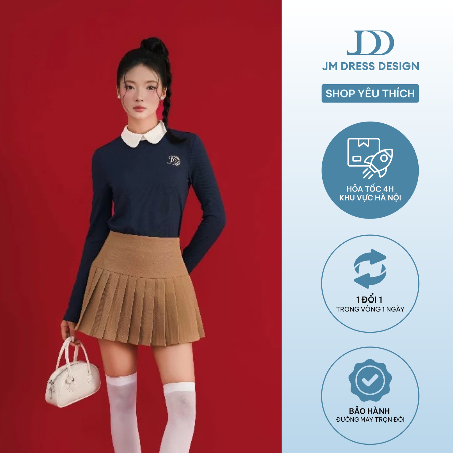 Áo cổ sen nằm dài tay 2T55.2409W thiết kế bởi JM Dress Design