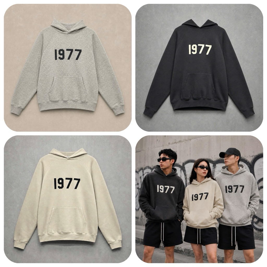 [Chính hãng] Áo Hoodie Fear of God Essentials 1977 Iron - 192BT212050F | Beater 8.10
