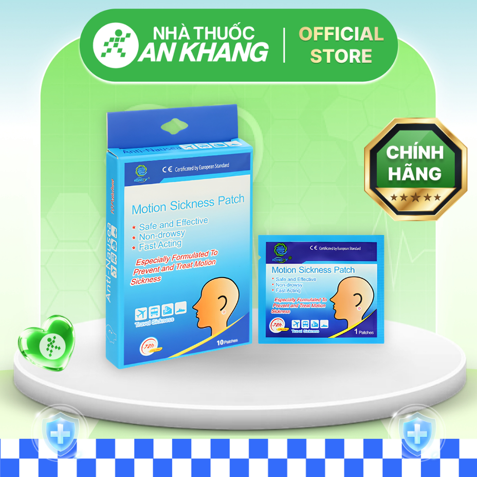 Miếng dán chống say tàu xe Fobelife Motion Sickness Patch [Nhà Thuốc An Khang - Chính Hãng 100%]