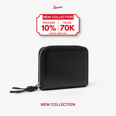 Ví Da Cầm Tay Mini Nam Nữ BAMA Pouch Zipper Wallet Ví Đựng Tiền Da Cao Cấp Unisex Bền Đẹp Nhiều Ngăn