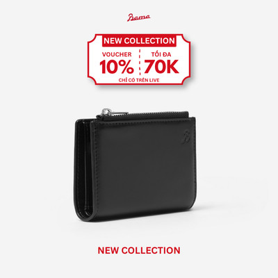 Ví Da Dáng Đứng Nam Nữ BAMA Compact Wallet Bóp Da Cao Cấp Unisex Bền Đẹp Nhiều Ngăn Dùng Hằng Ngày