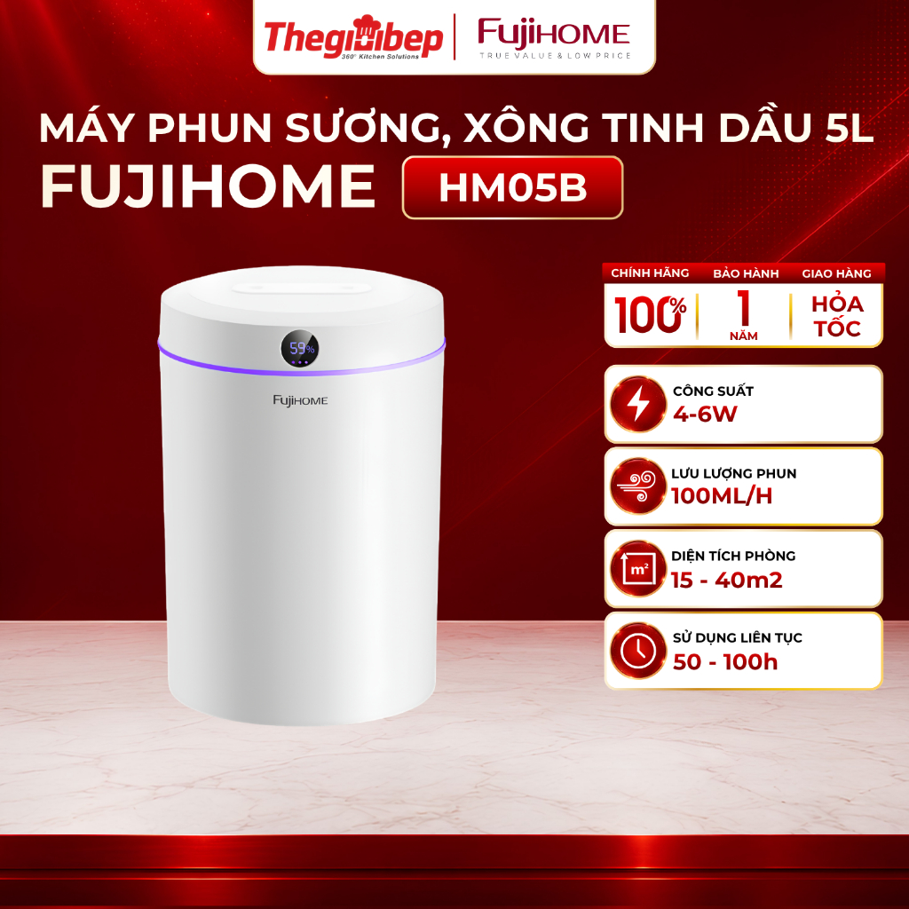 Máy phun sương tạo ẩm, xông tinh dầu Fujihome HM05A và HM05B