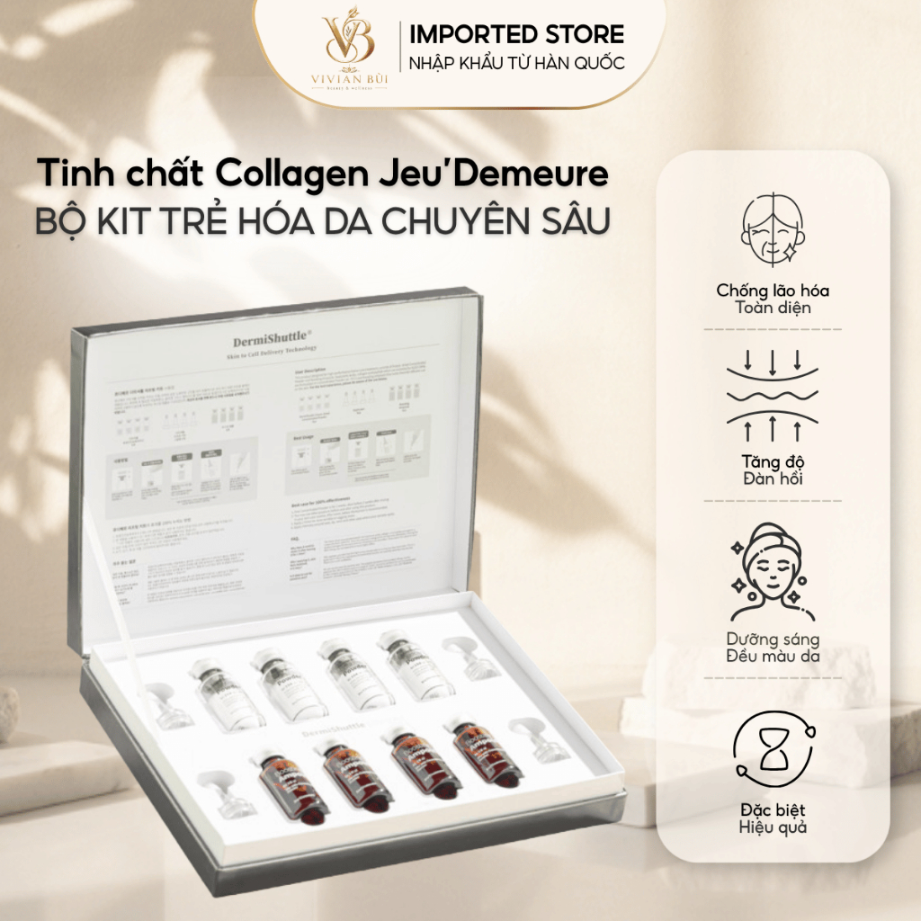 Bộ Tinh Chất Collagen Tươi Jeu'Demeure DermiShuttle - Serum Collagen Dưỡng Ẩm, Căng Bóng, Phục Hồi D