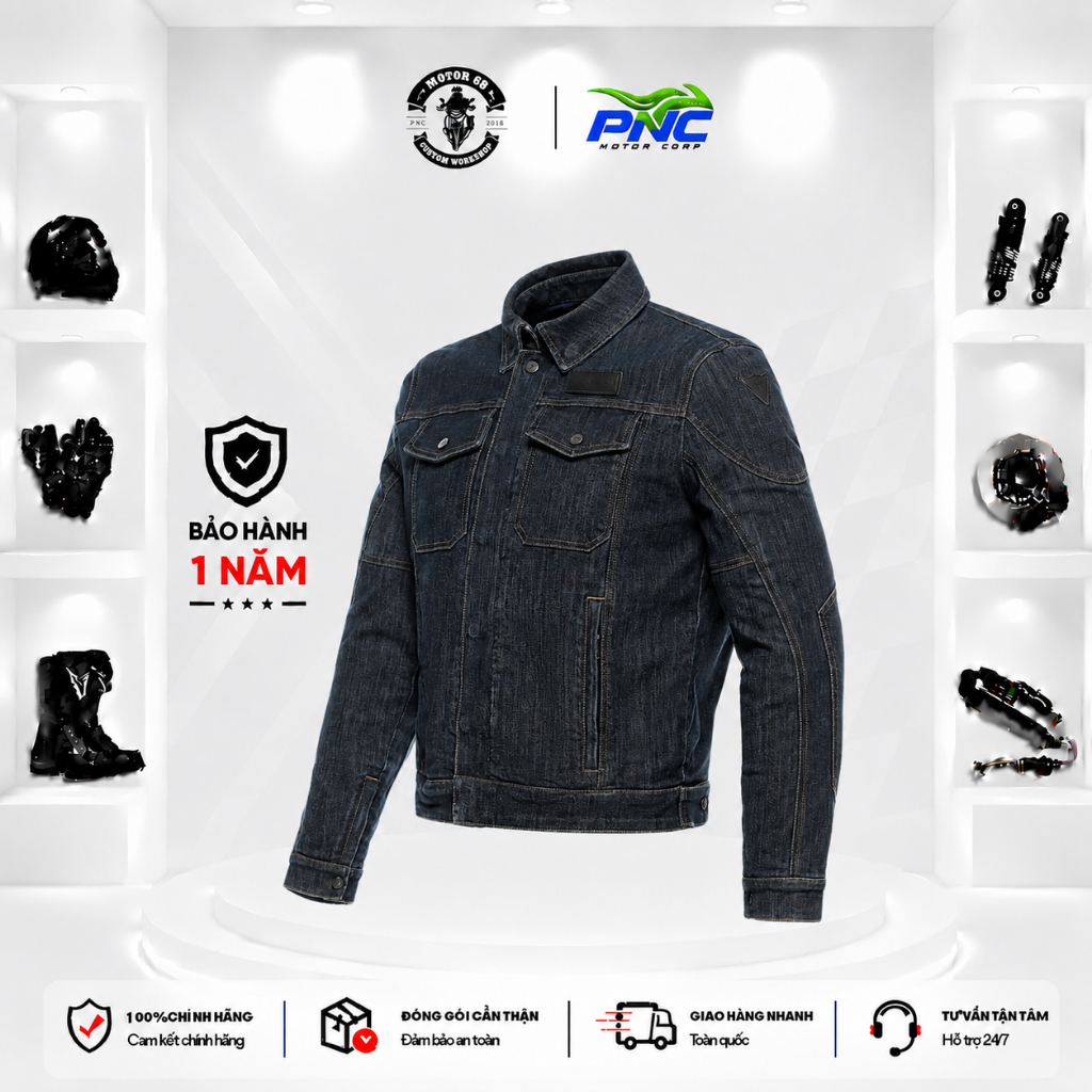 Áo Giáp Bảo Hộ Vải Dainese Denim Tex Jacket Bảo Vệ An Toàn, Chuyên Dùng Chạy Sport Touring Advent