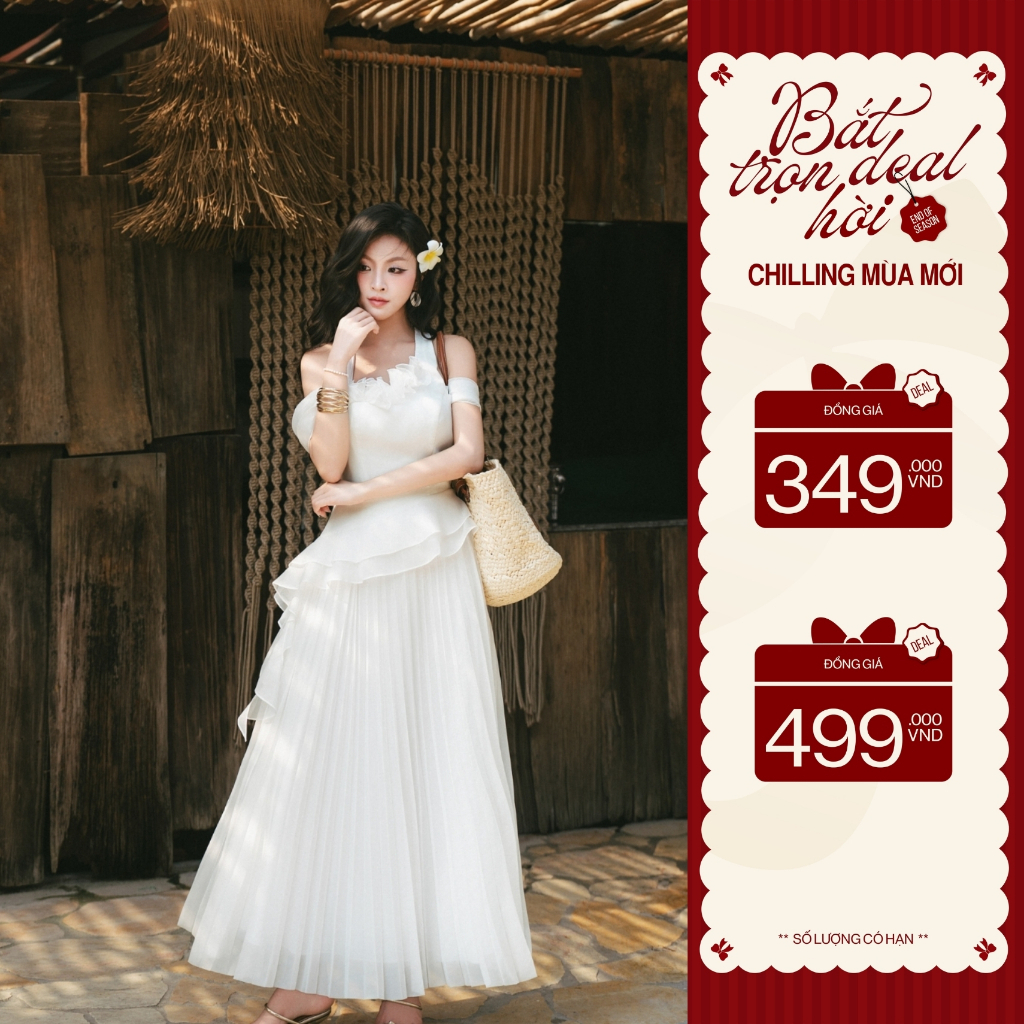 ZAMYSHOP - Váy thiết kế tơ hoa chân ly, váy xinh đi biển, đi chơi
