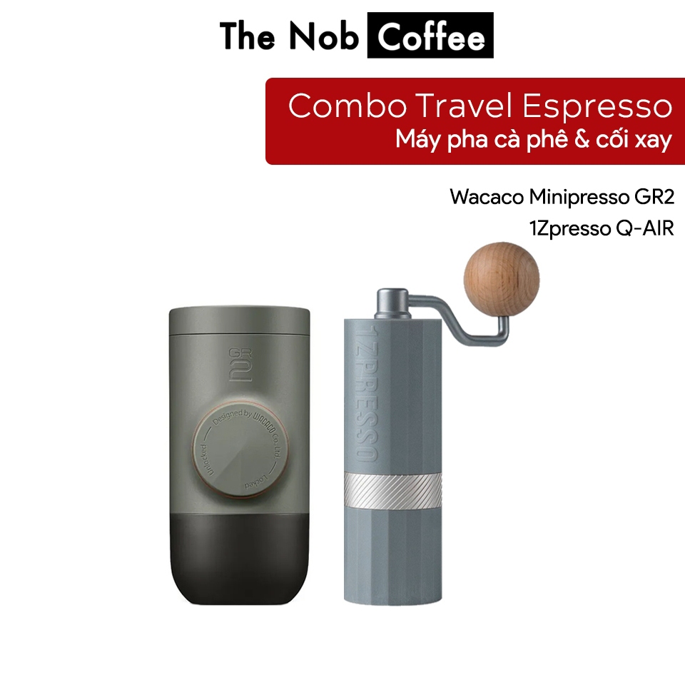 Combo Wacaco Minipresso GR2 và cối xay cà phê 1Zpresso Q-Air