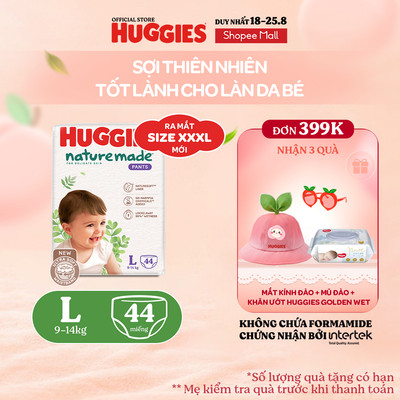 Tã Quần Huggies Platinum Nature Made M58/L44/XL38/XXL26/XXXL28
