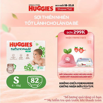 Tã Dán Huggies Platinum Nature Made Size S82/M64/L54/XL44