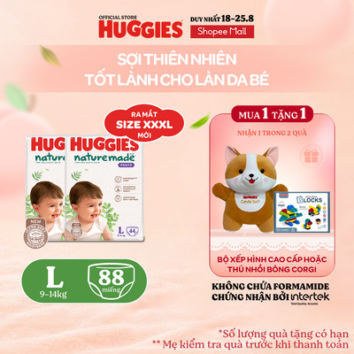 Combo 2 Tã Quần Huggies Platinum Nature Made L44