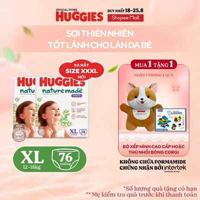 Combo 2 Tã Quần Huggies Platinum Nature Made XL38