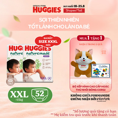 [HUGFEB15 -10% max 60k đơn 400k] Combo 2 Tã Quần Huggies Platinum Nature Made XXL26
