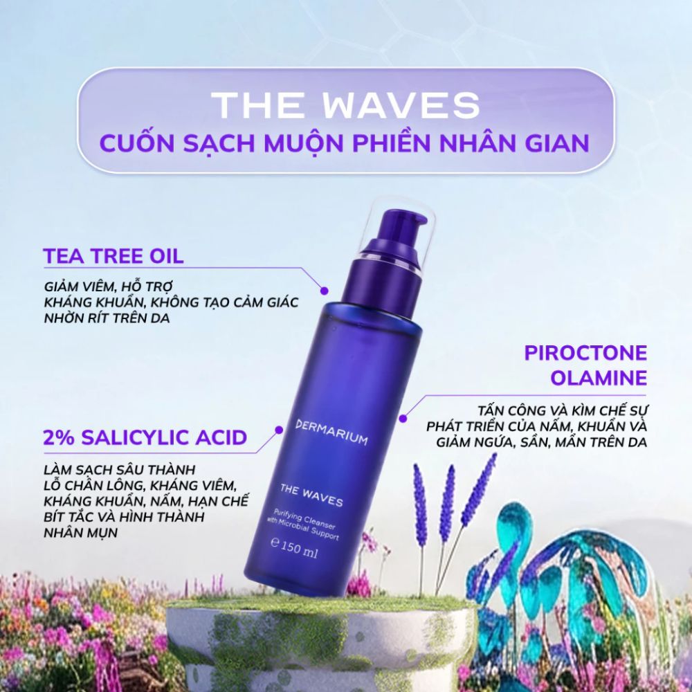 Ảnh 5 của Sữa rửa mặt Dermarium Good Night Cleanser, The Waves làm sạch cho da dầu mụn dịu nhẹ