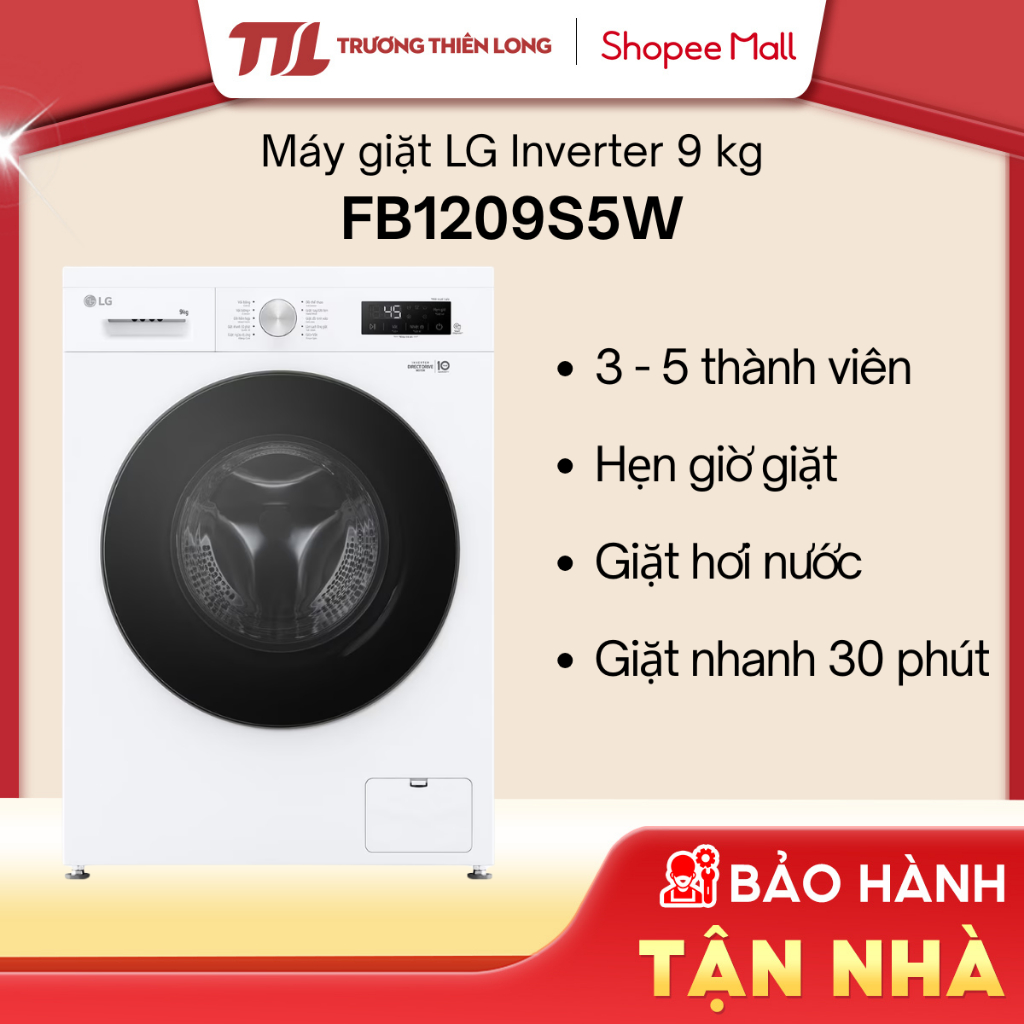 FB1209S5W - Máy Giặt LG Inverter 9 Kg FB1209S5W [TOÀN QUỐC]