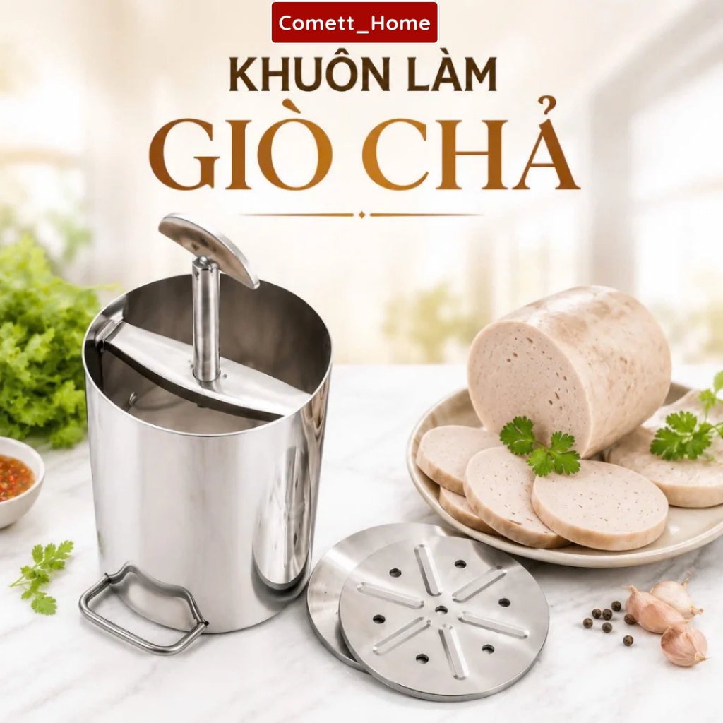 Khuôn Làm Giò Inox 304 Tháo Lắp Tiện Lợi 1KG - Khuôn Giò Thủ Xào Mini Làm Giò…