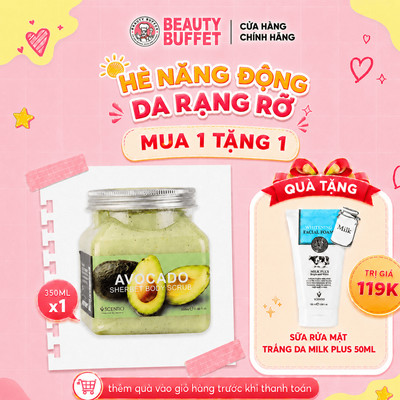 Tẩy tế bào da chết toàn thân quả bơ Beauty Buffet Scentio Avocado Sherbet Body Scrub 350ml