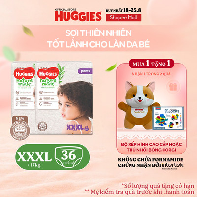 Combo 2 Tã Quần Huggies Platinum Nature Made XXXL28