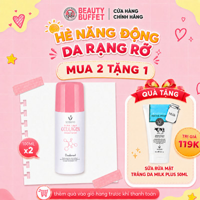 Lăn khử mùi và dưỡng sáng vùng da dưới cánh tay Scentio Pink Collagen Radiant & Firm Deodorant 50ml