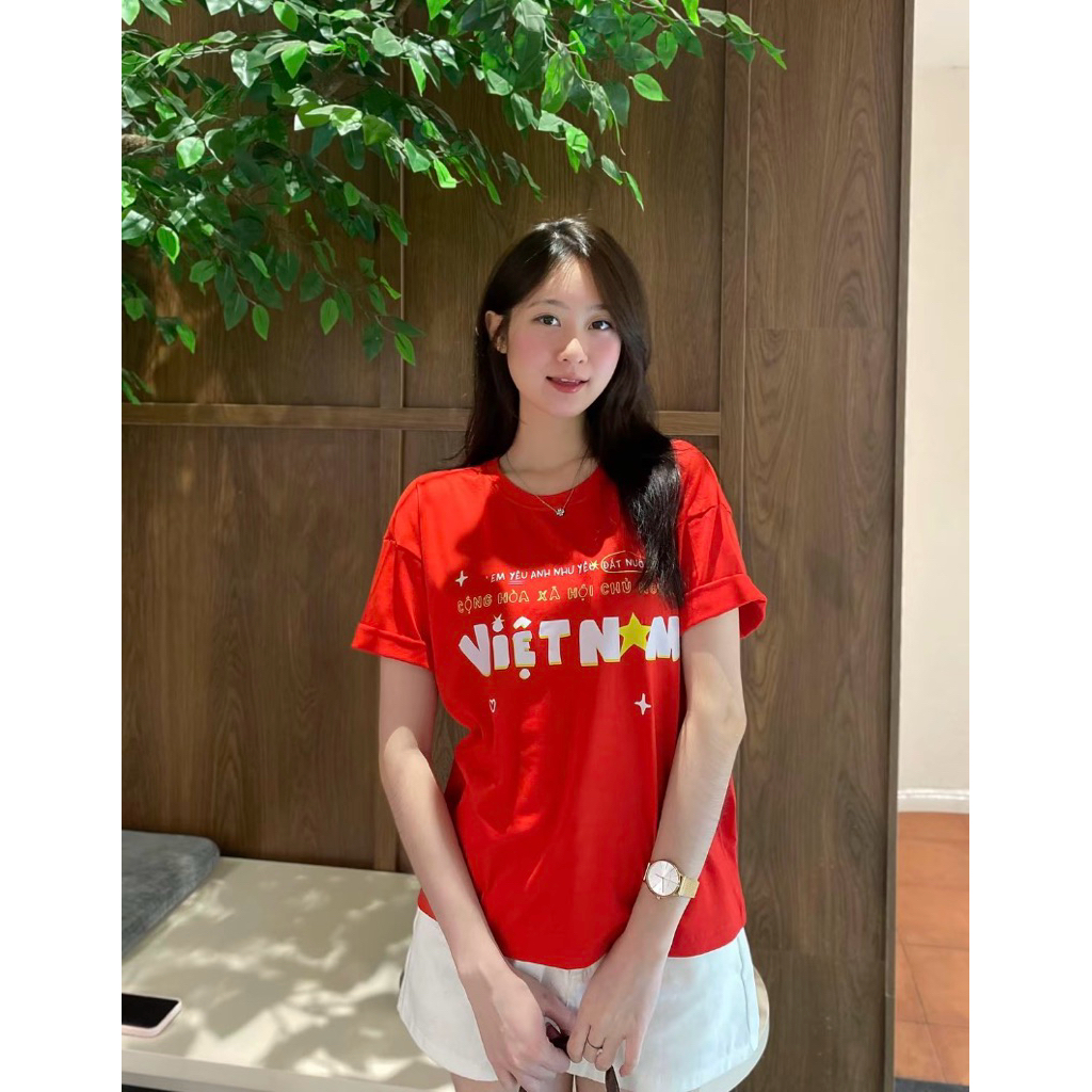Áo Thun Việt Nam, Việt Nam Dễ Thương Form Rộng Cotton Thoáng Mát, Unisex Nam Nữ