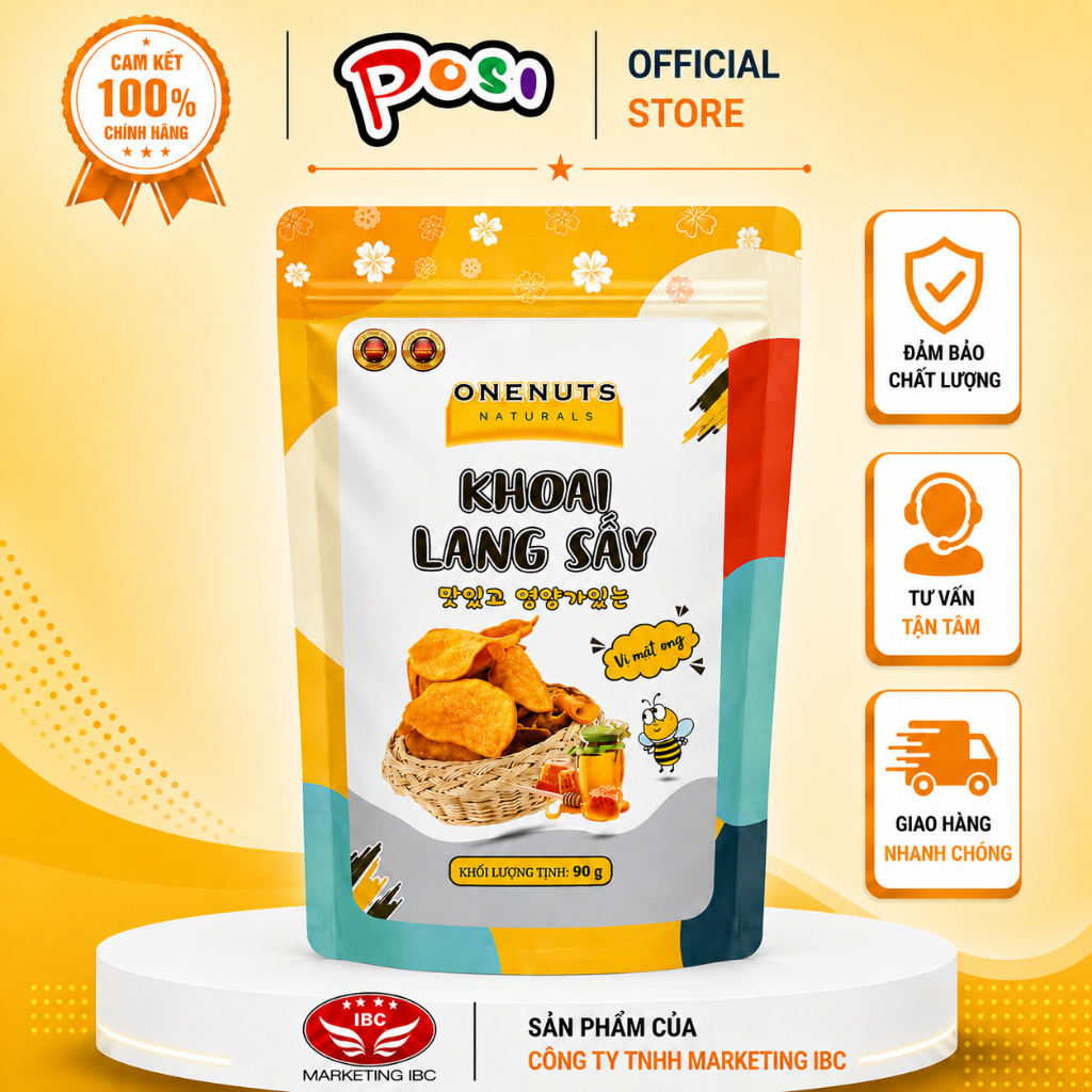 Khoai Lang Sấy Vị Mật Ong ONENUTS 90g – Khoai Lang Sấy Giòn Ngon, Vị Mật Ong Thơm Ngọt Tự Nhiên - Po