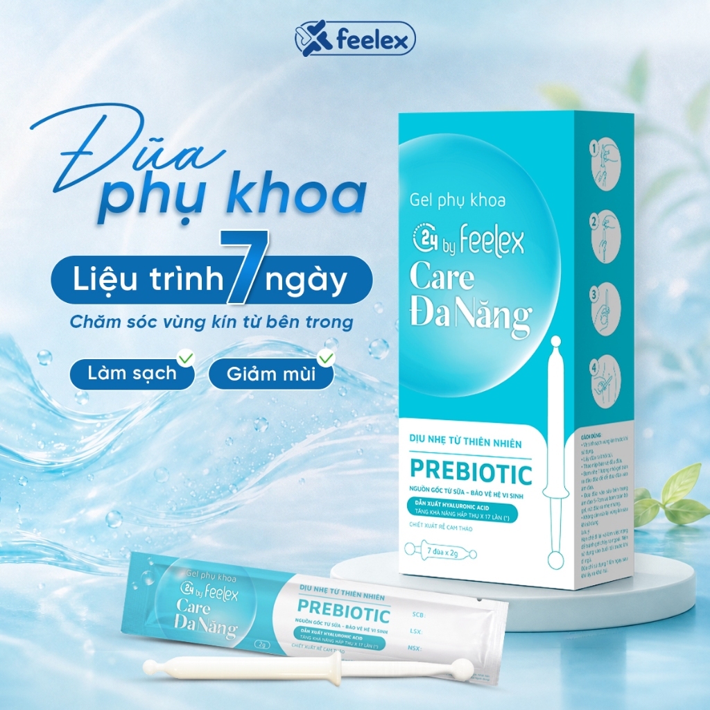 Gel phụ khoa C24 by Feelex Prebiotic đũa thần Inner làm sạch, khử mùi, dịu ngứa nhanh, bút 2g