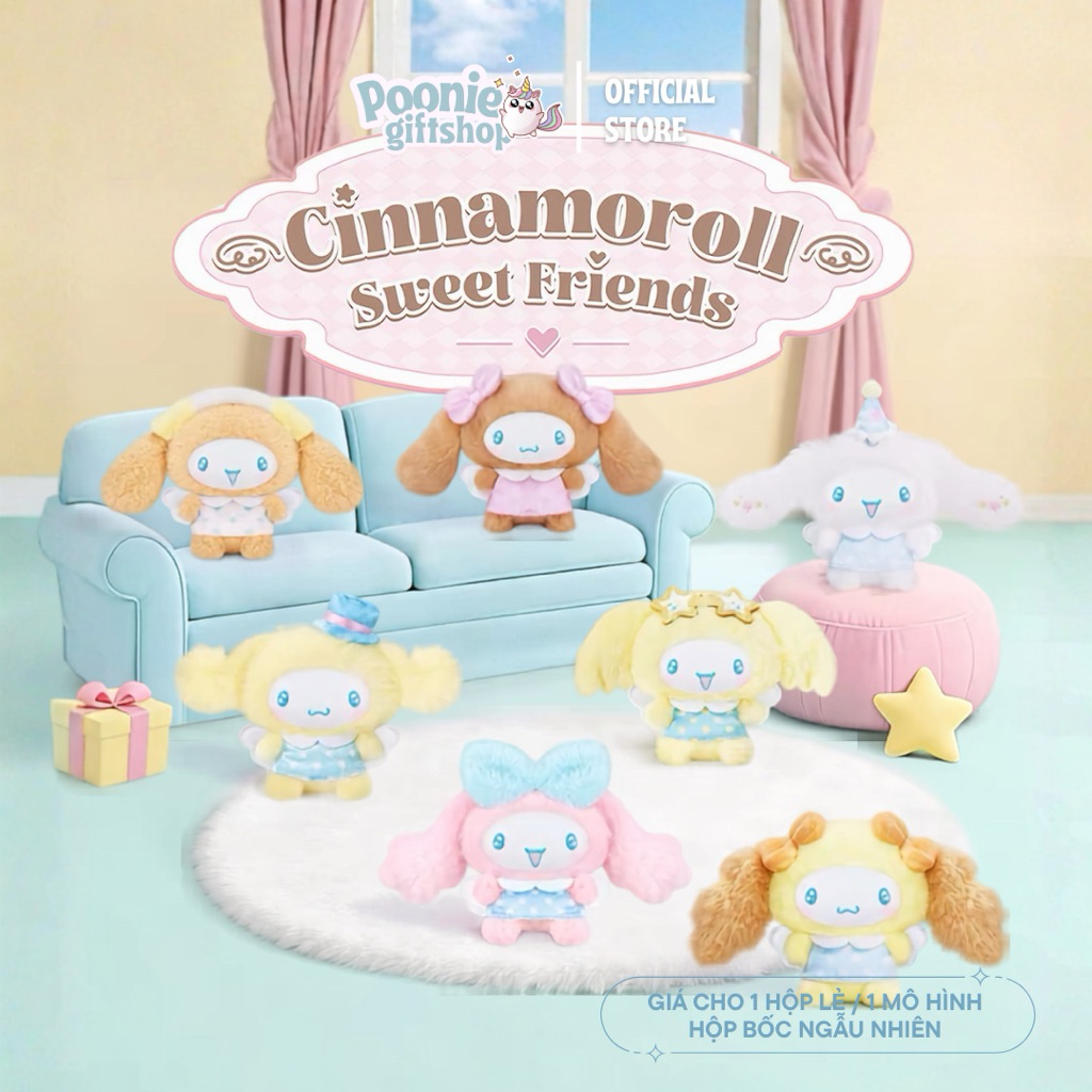 [ CHÍNH HÃNG TOPTOY ] Hộp móc khoá bông Blindbox Cinnamoroll Sweet Friends
