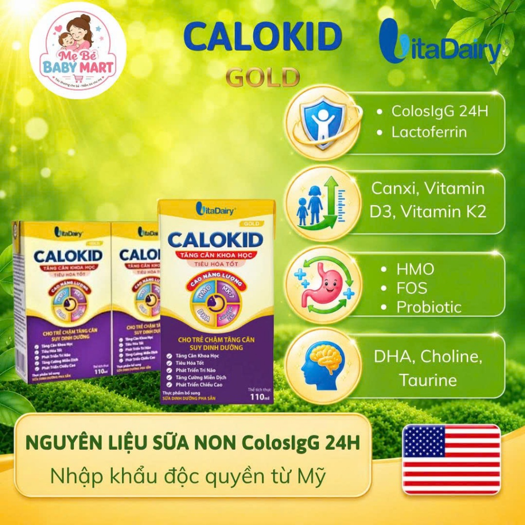 [Vitadairy - SBPS 110ml] CALOKID - Sữa công thức pha sẵn cao năng lượng cho trẻ