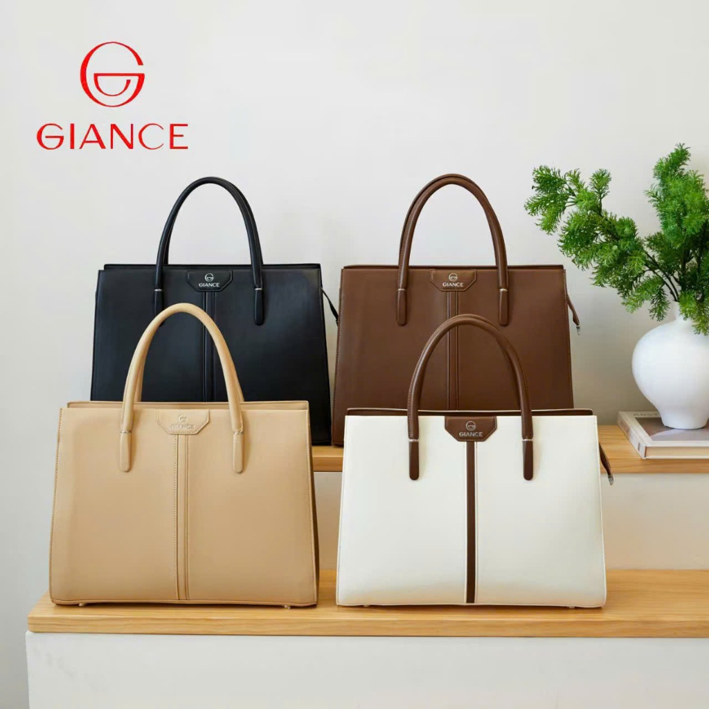 - 50188 - Túi Tote Nữ Da PU Cao Cấp Size 42 Công Sở Thanh Lịch Đi Làm Đi Học | GIANCE Square Tote