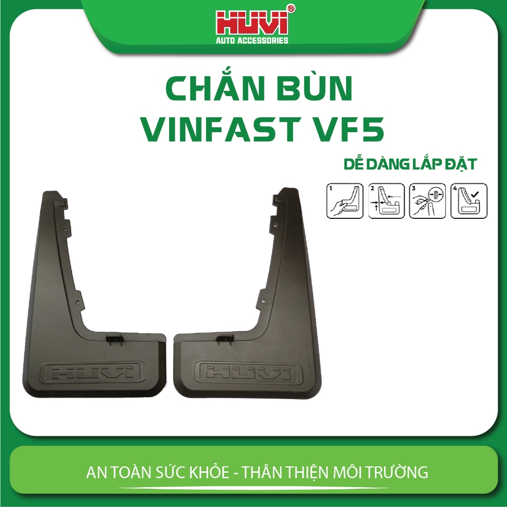 Vè chắn bùn xe ô tô VINFAST VF5 nhựa ABS nguyên sinh thương hiệu HUVI chính hãng