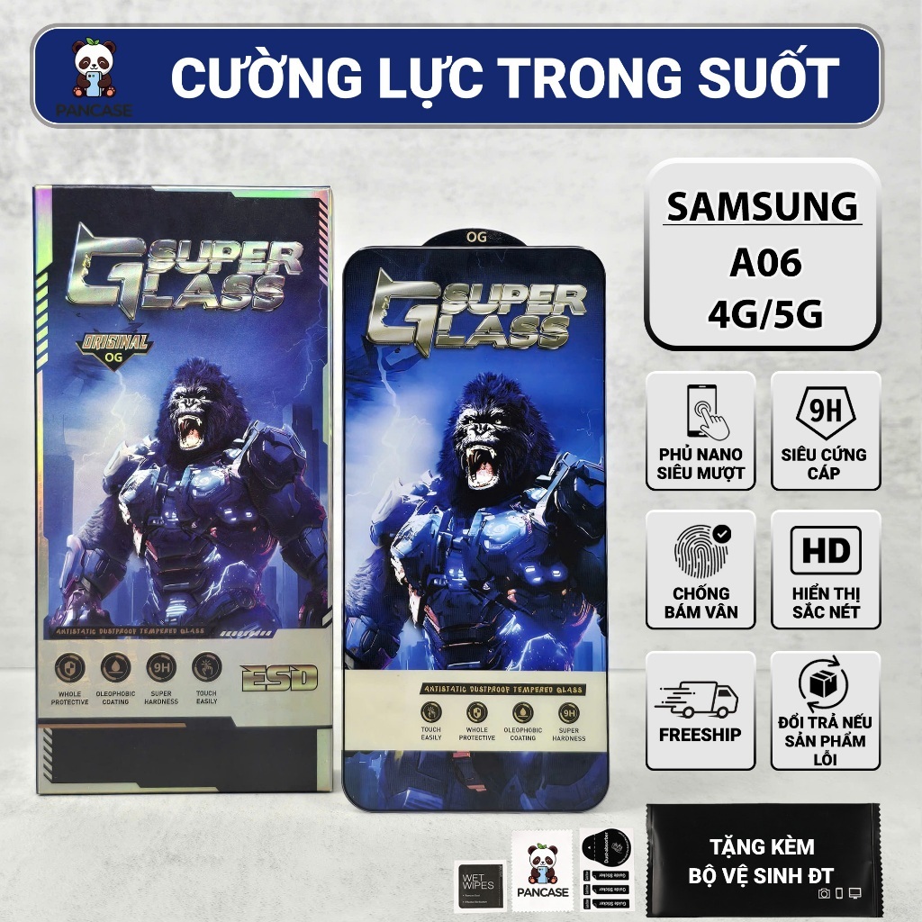 Cường lực Samsung A06 4G,5G PANCASE PREMIUM full màn | Miếng kính dán bảo vệ màn hình cho ss galaxy