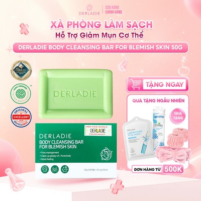 Xà Phòng Làm Sạch Hỗ Trợ Giảm Mụn Cơ Thể DERLADIE Body Cleansing Bar For Blemish Skin 50g
