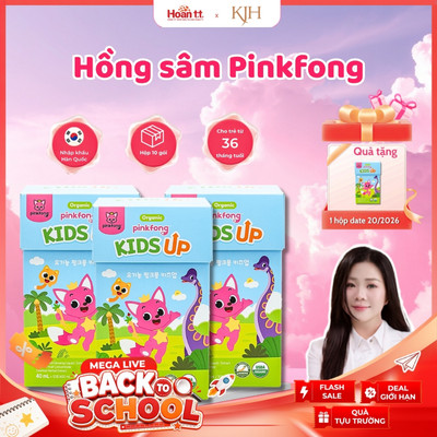 Nước hồng sâm Pinkfong KJH nhập khẩu Hàn Quốc hộp 10 gói