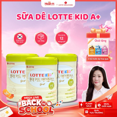 Combo 2 lon Sữa dê Lotte Kid A+ Lon 760g nhập khẩu Hàn Quốc cho bé trên 12 tháng tuổi