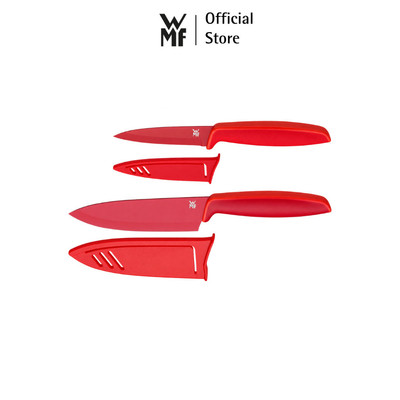 Bộ 2 Dao Thái Màu Đen, Đỏ WMF TOUCH Chất Liệu Thép Không Gỉ, Tay Cầm Bằng Nhựa, Có Nắp Bảo Vệ