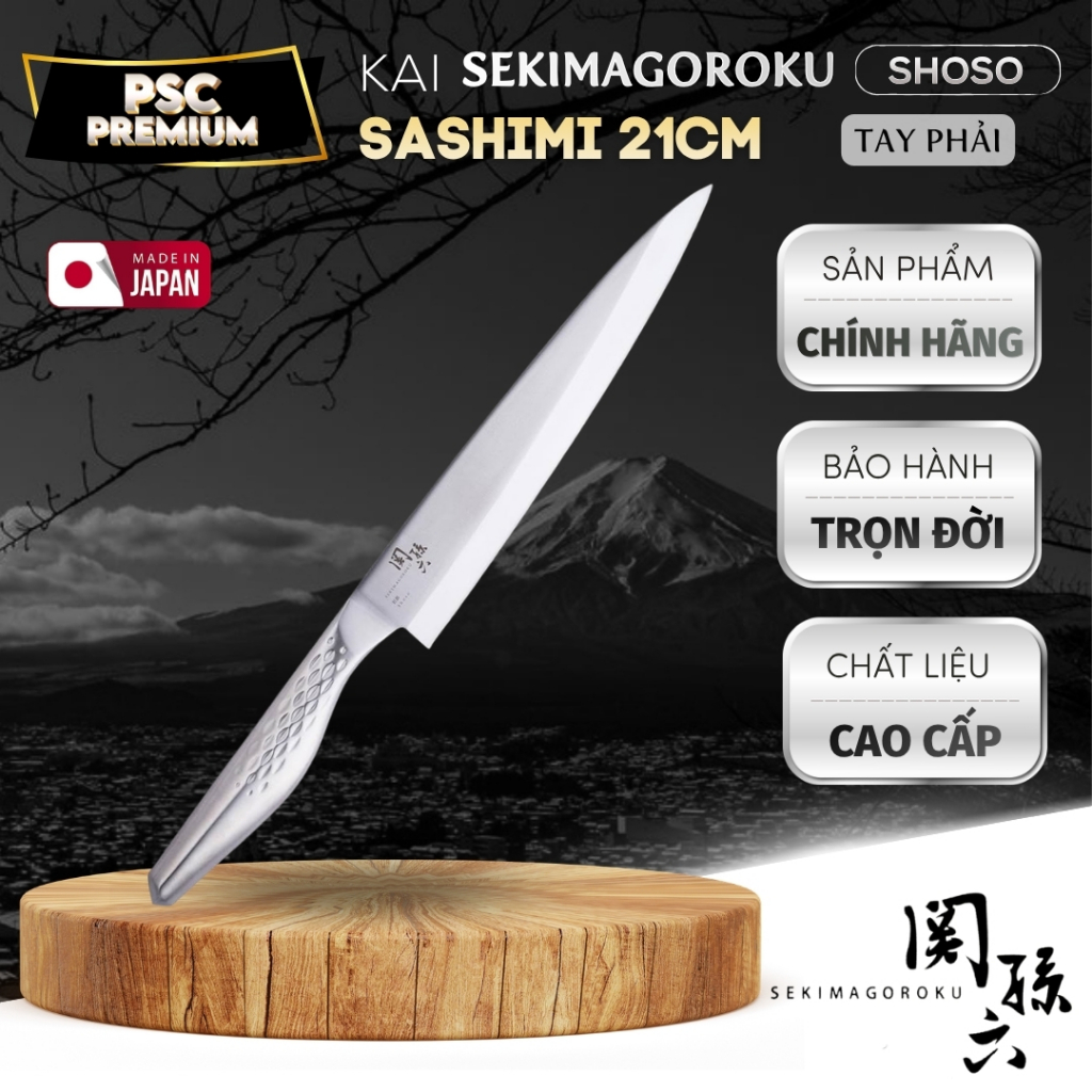 Dao sashimi Nhật KAI Sekimagoroku Shoso Yanagiba Dao tay phải chuyên dụng cho cắt thái sushi sashimi