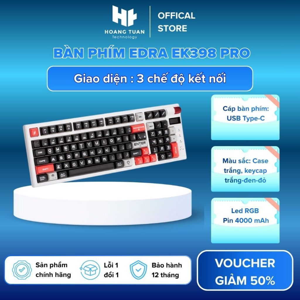 Bàn phím cơ EDRA EK398 Pro số phím 97 phím tương thích hệ điều hành Windows 98 / 2000 / ME / NT / XP